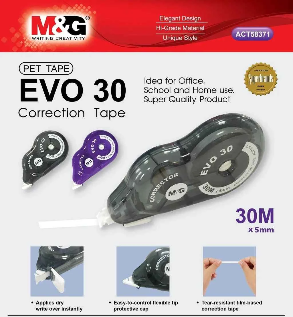 Correction Tape M&G EVO Jumbo 30M ACT58371 Tipex Kertas Roll